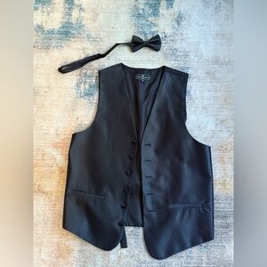 Bruno Piattelli Black and White Bow Tie and Vest Set